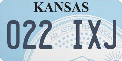 KS license plate 022IXJ