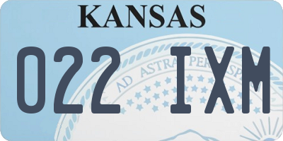 KS license plate 022IXM