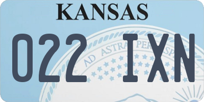 KS license plate 022IXN