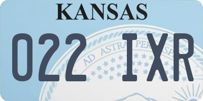 KS license plate 022IXR