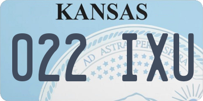 KS license plate 022IXU