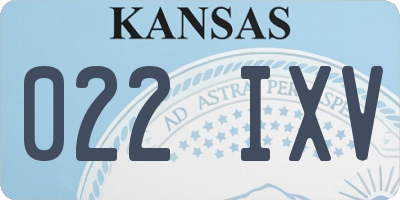 KS license plate 022IXV