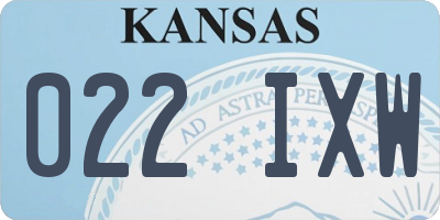 KS license plate 022IXW