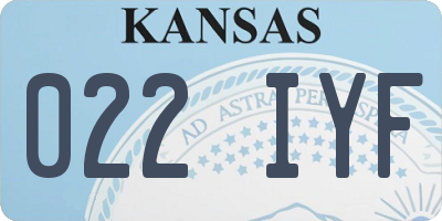 KS license plate 022IYF