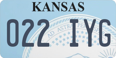 KS license plate 022IYG