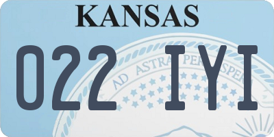 KS license plate 022IYI