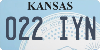 KS license plate 022IYN