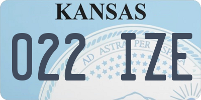 KS license plate 022IZE