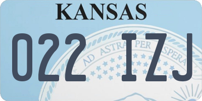 KS license plate 022IZJ