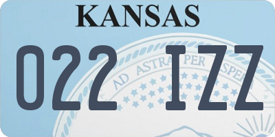 KS license plate 022IZZ