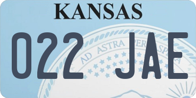 KS license plate 022JAE