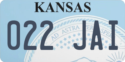 KS license plate 022JAI