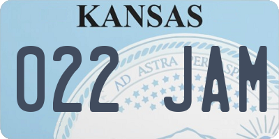 KS license plate 022JAM