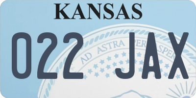 KS license plate 022JAX