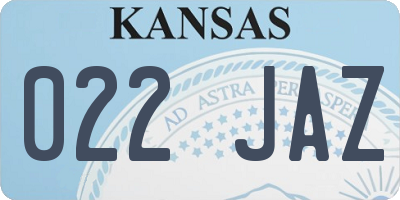 KS license plate 022JAZ