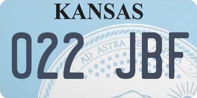 KS license plate 022JBF