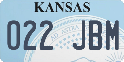 KS license plate 022JBM