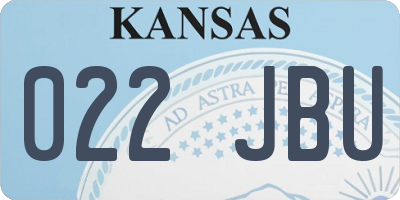 KS license plate 022JBU