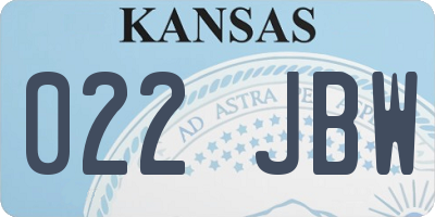 KS license plate 022JBW