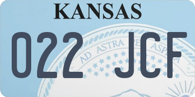 KS license plate 022JCF