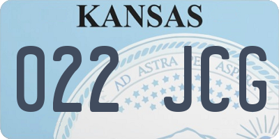 KS license plate 022JCG