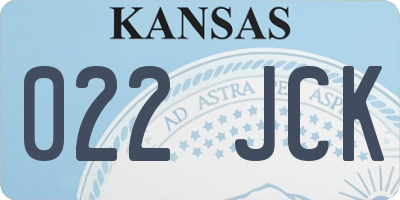 KS license plate 022JCK