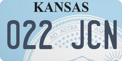 KS license plate 022JCN