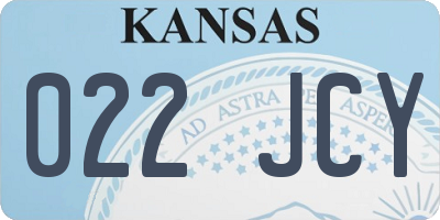 KS license plate 022JCY