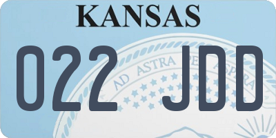 KS license plate 022JDD