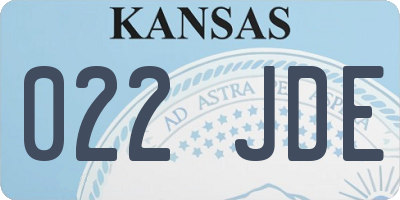 KS license plate 022JDE