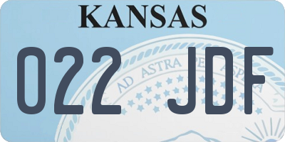 KS license plate 022JDF