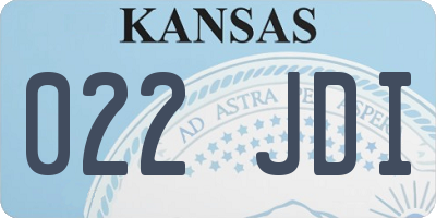 KS license plate 022JDI