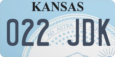 KS license plate 022JDK