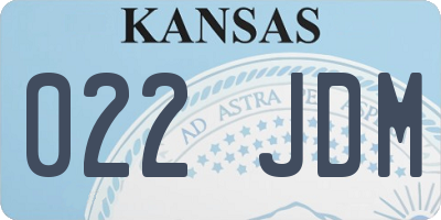 KS license plate 022JDM