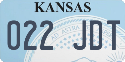 KS license plate 022JDT