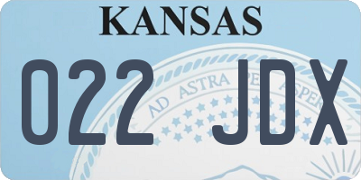 KS license plate 022JDX