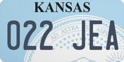 KS license plate 022JEA