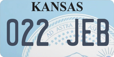 KS license plate 022JEB