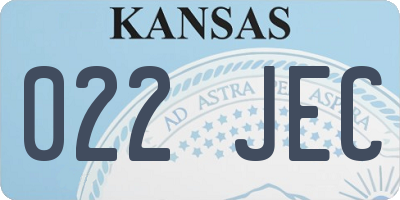 KS license plate 022JEC