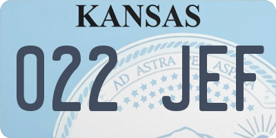 KS license plate 022JEF