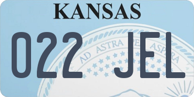 KS license plate 022JEL