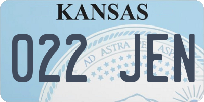 KS license plate 022JEN