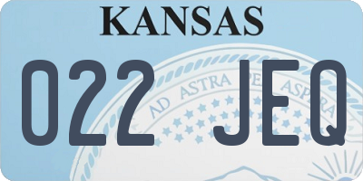 KS license plate 022JEQ