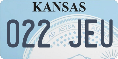 KS license plate 022JEU