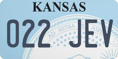 KS license plate 022JEV