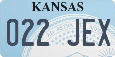 KS license plate 022JEX