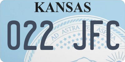 KS license plate 022JFC