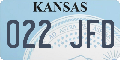 KS license plate 022JFD