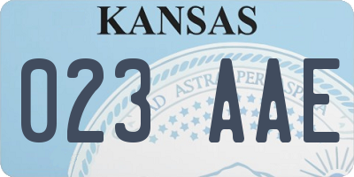 KS license plate 023AAE