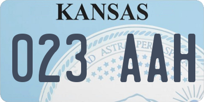 KS license plate 023AAH